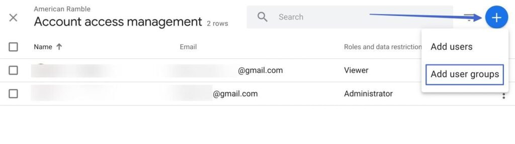 add user groups to Google Analytics