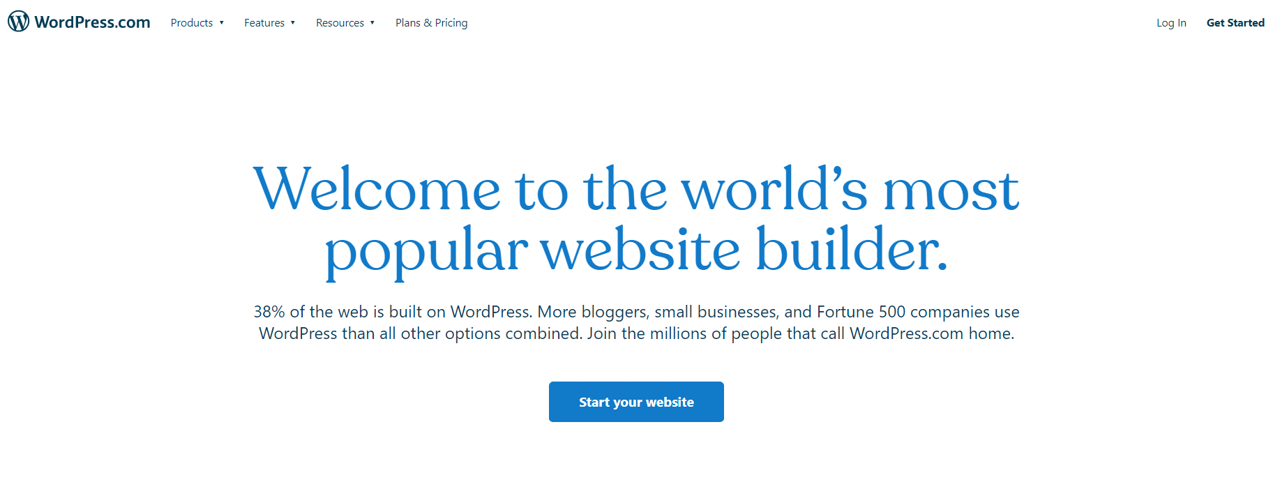 Construtor de sites WordPress.com.