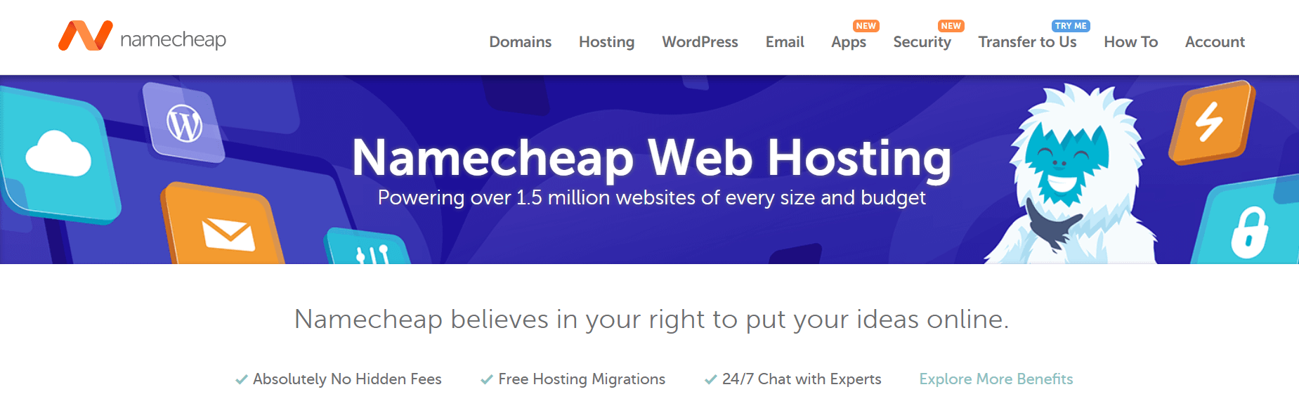Nome de domínio vs hospedagem na web: Namecheap fornece ambos