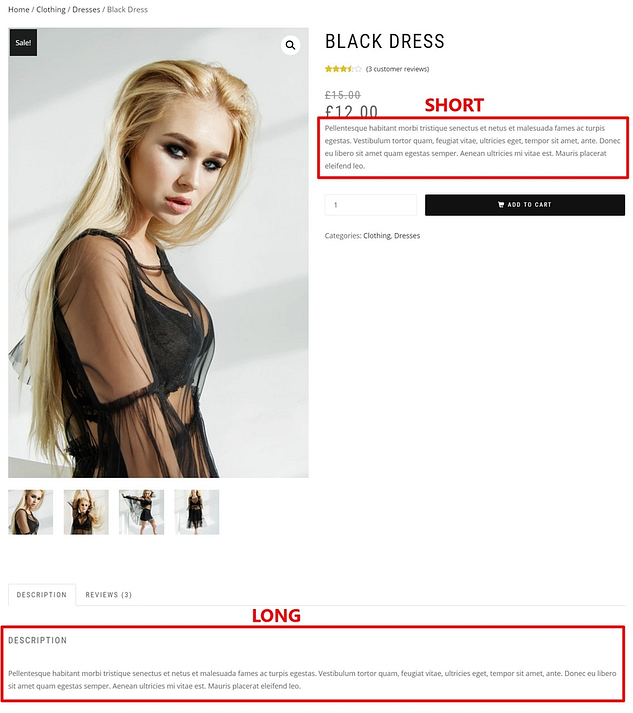 WooCommerce short vs long description