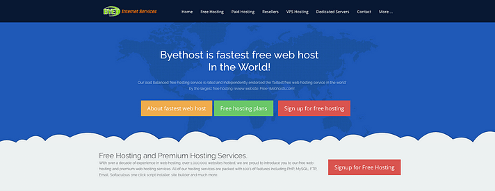 ByetHost offre un hébergement web gratuit.