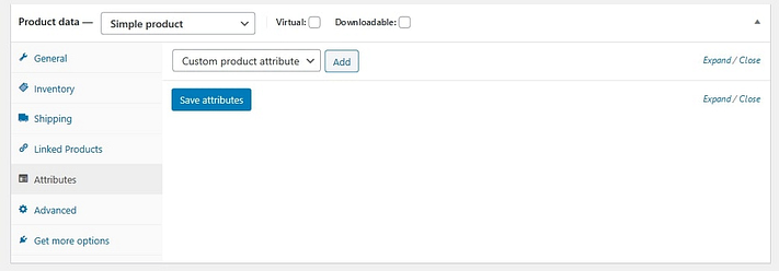 WooCommerce products attributes