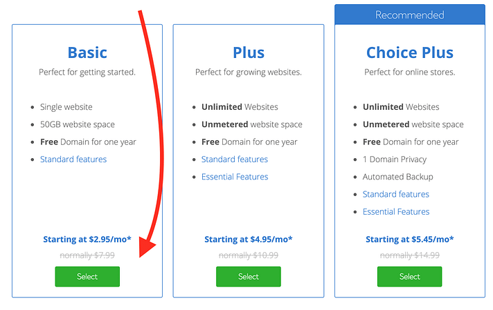 Bluehost basic