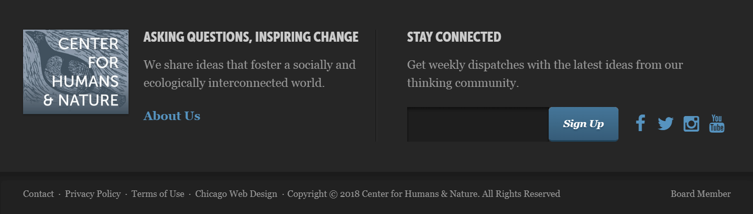 An example of an effective WordPress footer.