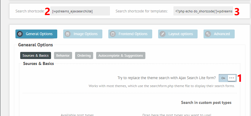 Options to add search