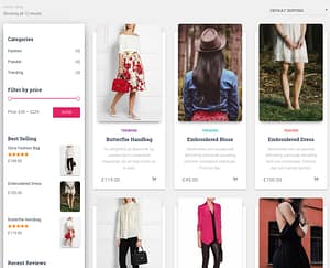 Hestia Pro advanced options for WooCommerce like price filter help your customers find the best product