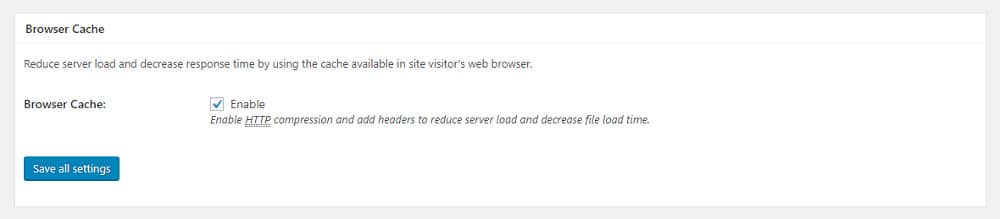 General settings: browser cache.