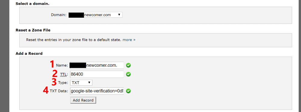 Add TXT record to DNS