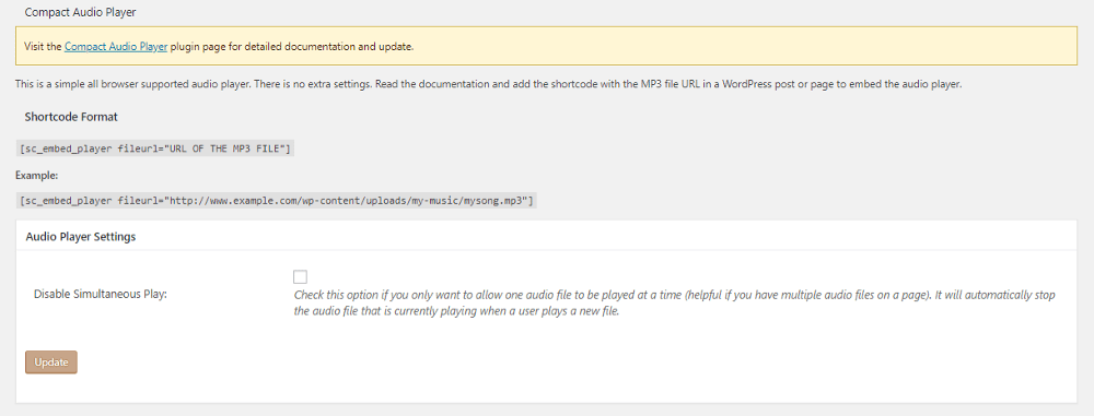 Compact WP - Settings