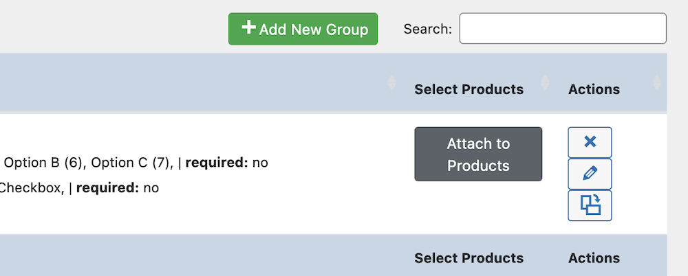 The Attach to Product button on the main PPOM screen.