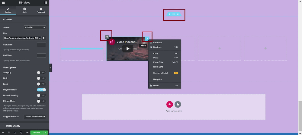 Elementor - Sections, columns and widgets