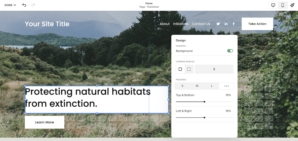 The Squarespace Visual Editor.