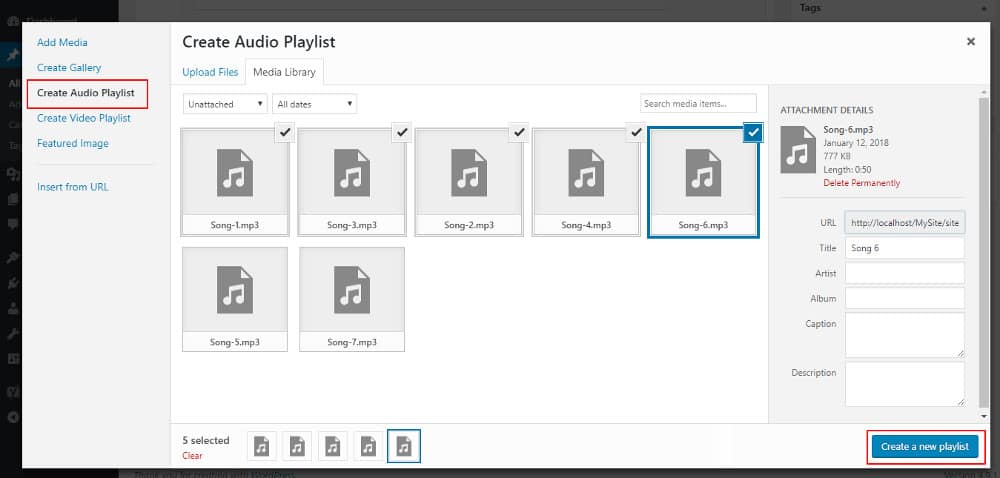 Create Audio Playlist