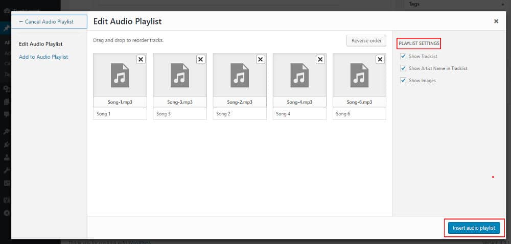 Edit Audio Playlist