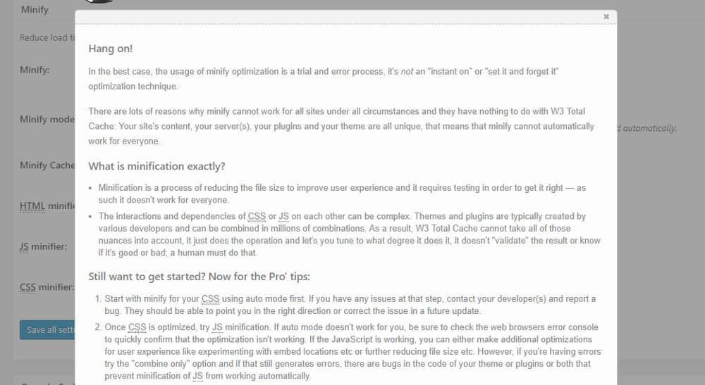 Notes on minify.