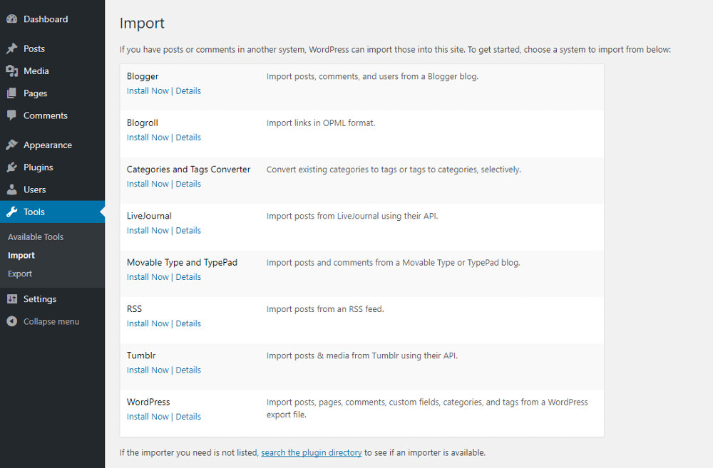 Import Content Into WordPress.