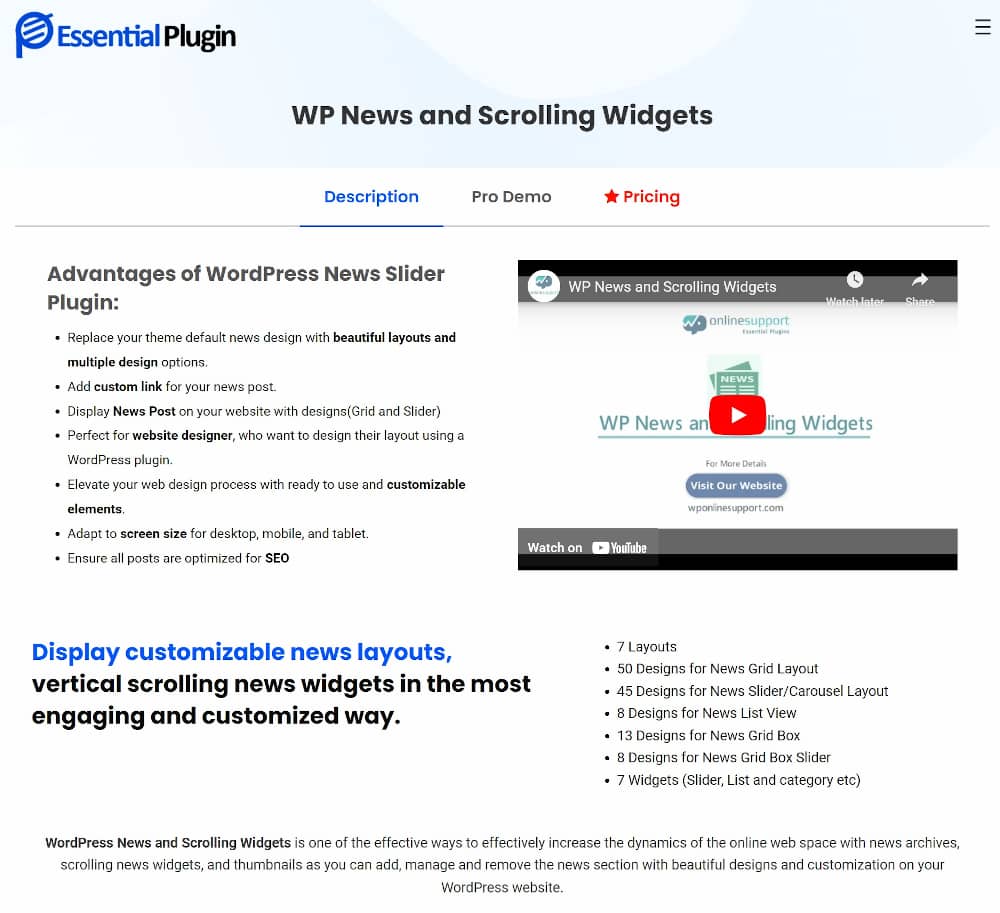 WP News and Scrolling Widgets
