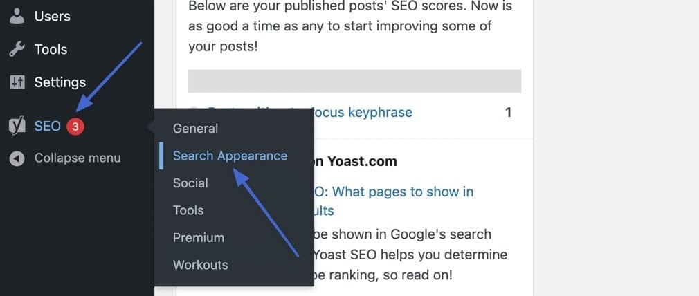 search appearance link 