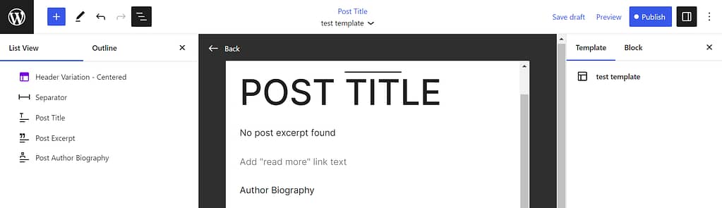 Custom template in WordPress