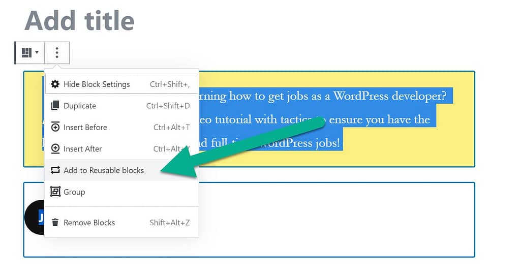 add to reusable blocks