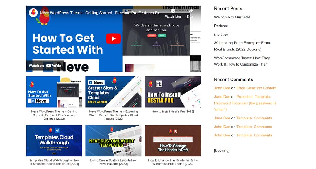 YouTube gallery preview on front end