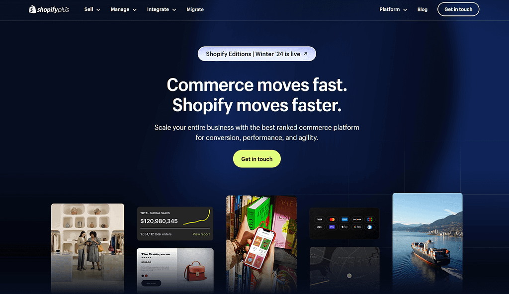 Shopify Plus homepage