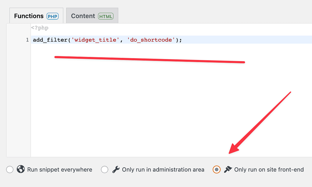 Shortcodes in widgets.