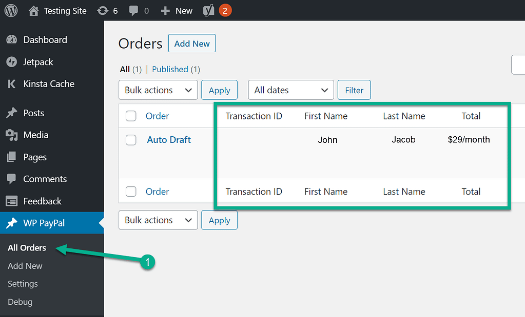 your orders for WooCommerce recurring payments