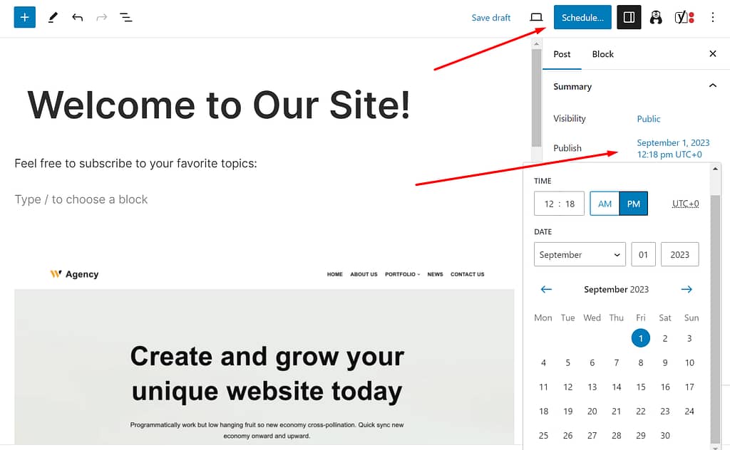 Schedule A Post.