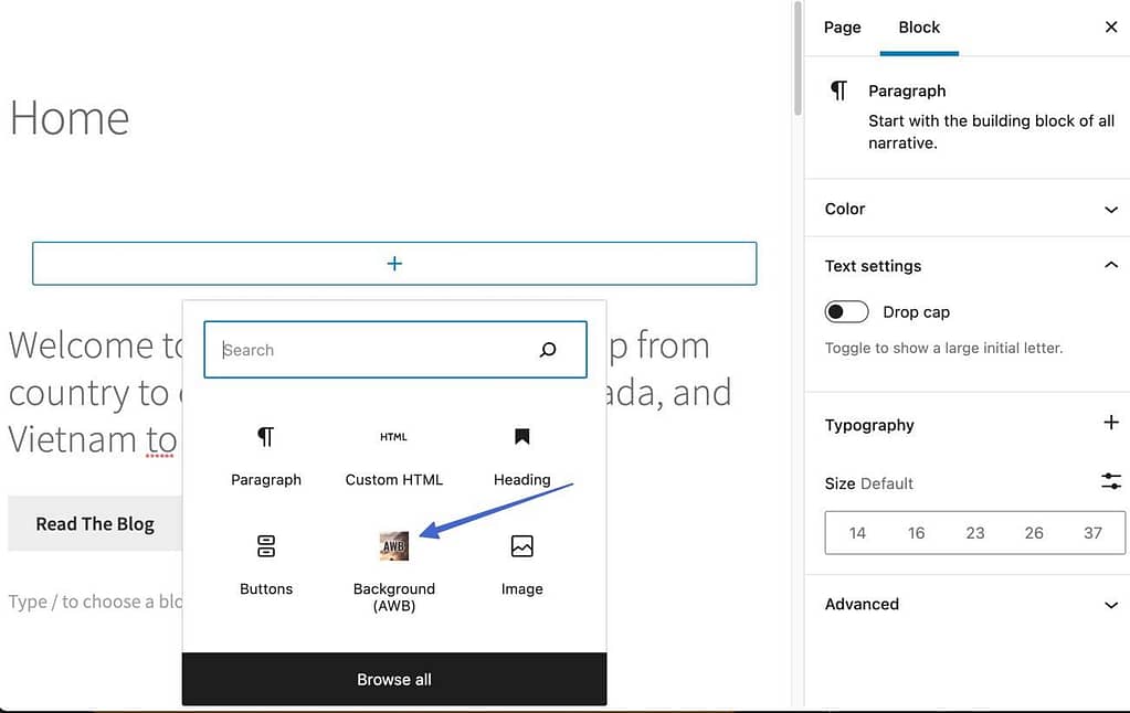 AWB plugin block