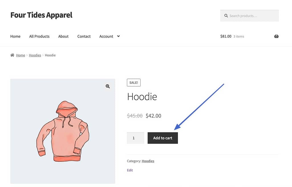 the add to cart button 