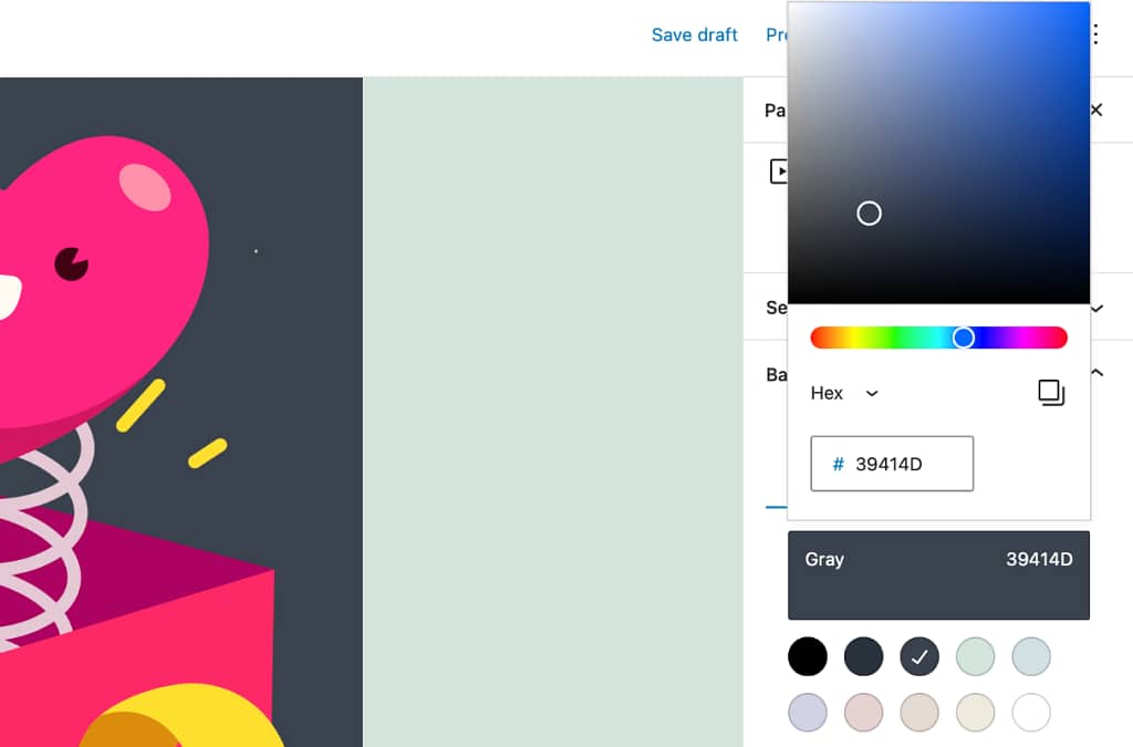 Customizing the background of the Lottie Animation in WordPress.