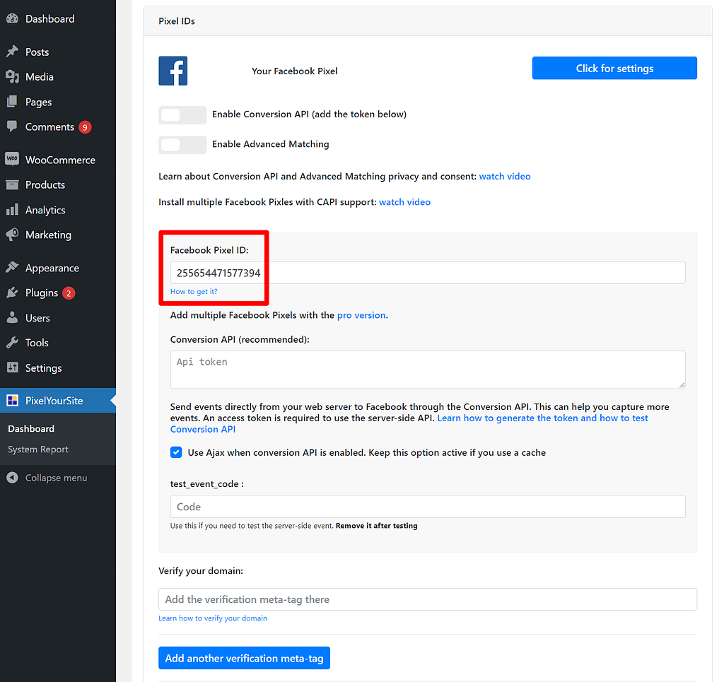 How to add Facebook Pixel to WordPress with PixelYourSite plugin