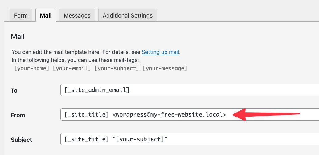 form config