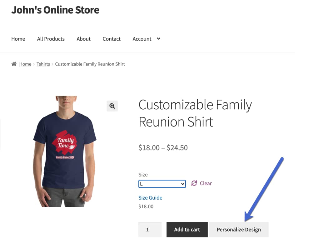personalize design button 