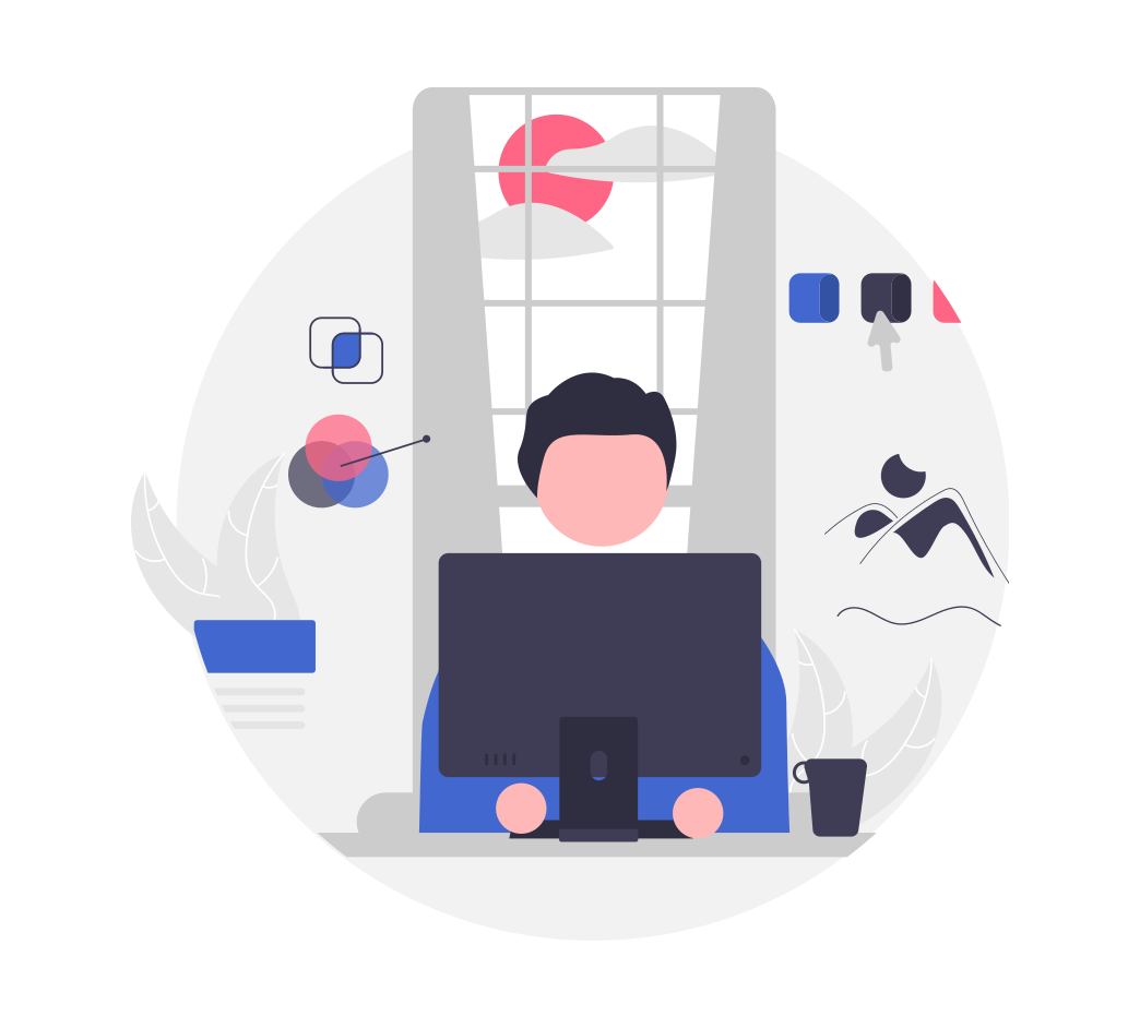 A web designer at work.