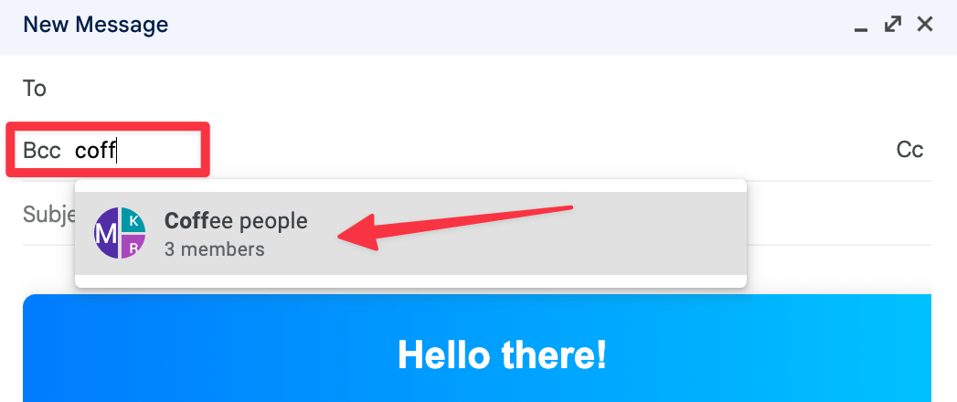 pick your list for mass email sending