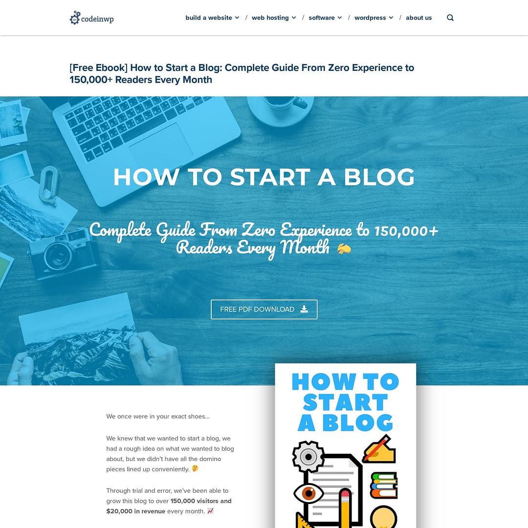 landing page examples: CodeinWP