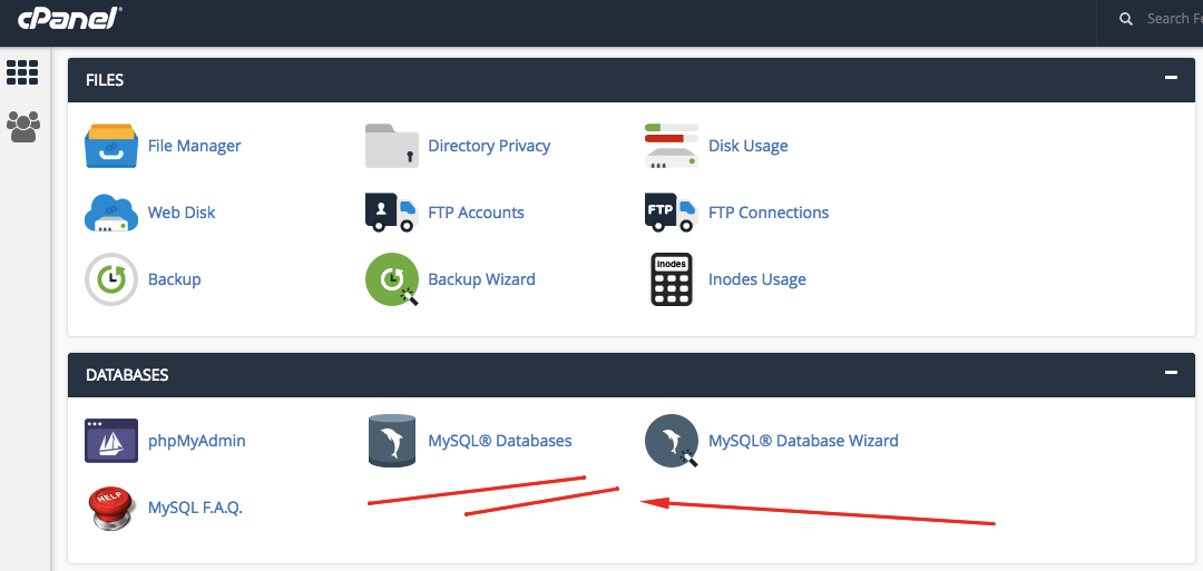 MySQL databases