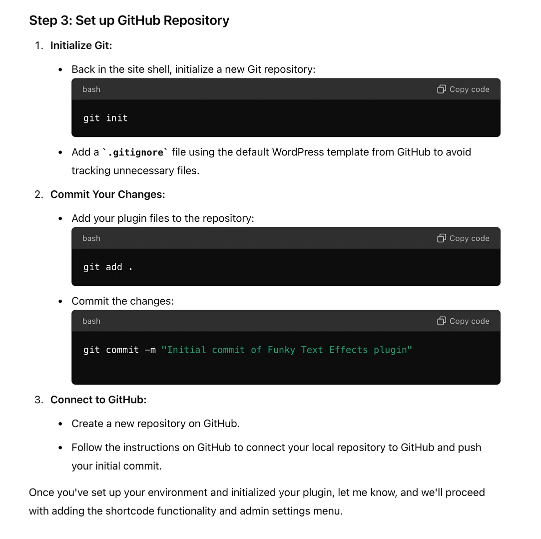 Giving ChatGPT initial prompt to build plugin attempt number two.