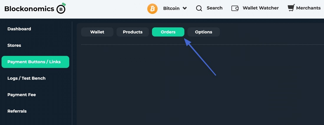 check orders after you accept Bitcoin on WordPress.