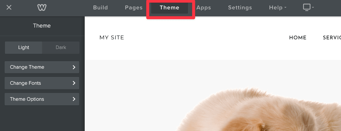 weebly change theme