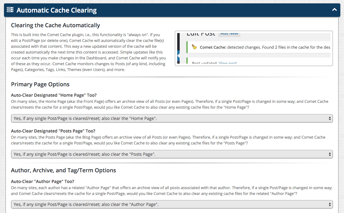 Comet Cache Plugin