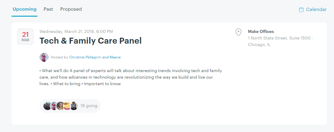 upcoming tech meetup in chicago.