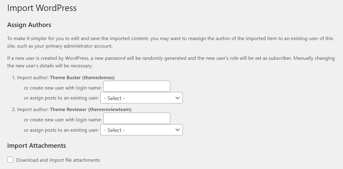 assigning authors to dummy content.
