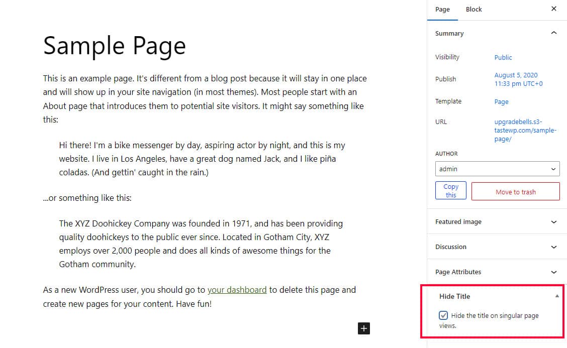 Hiding individual pages or post titles using a plugin