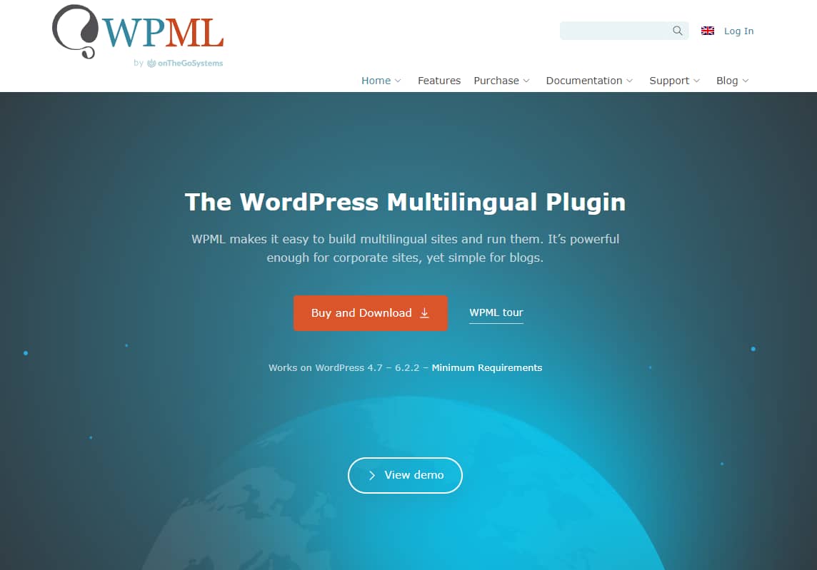 Домашняя страница плагина перевода WordPress WPML.