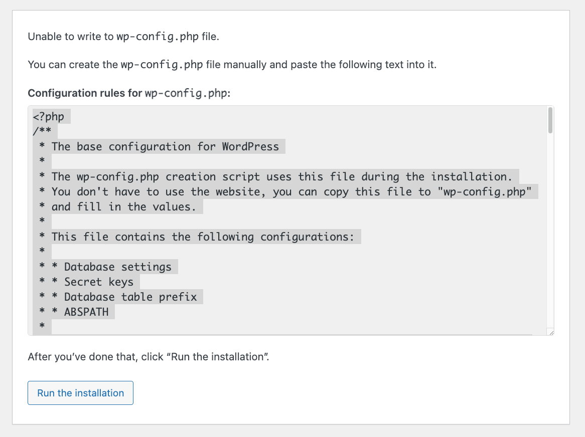 cannot write config