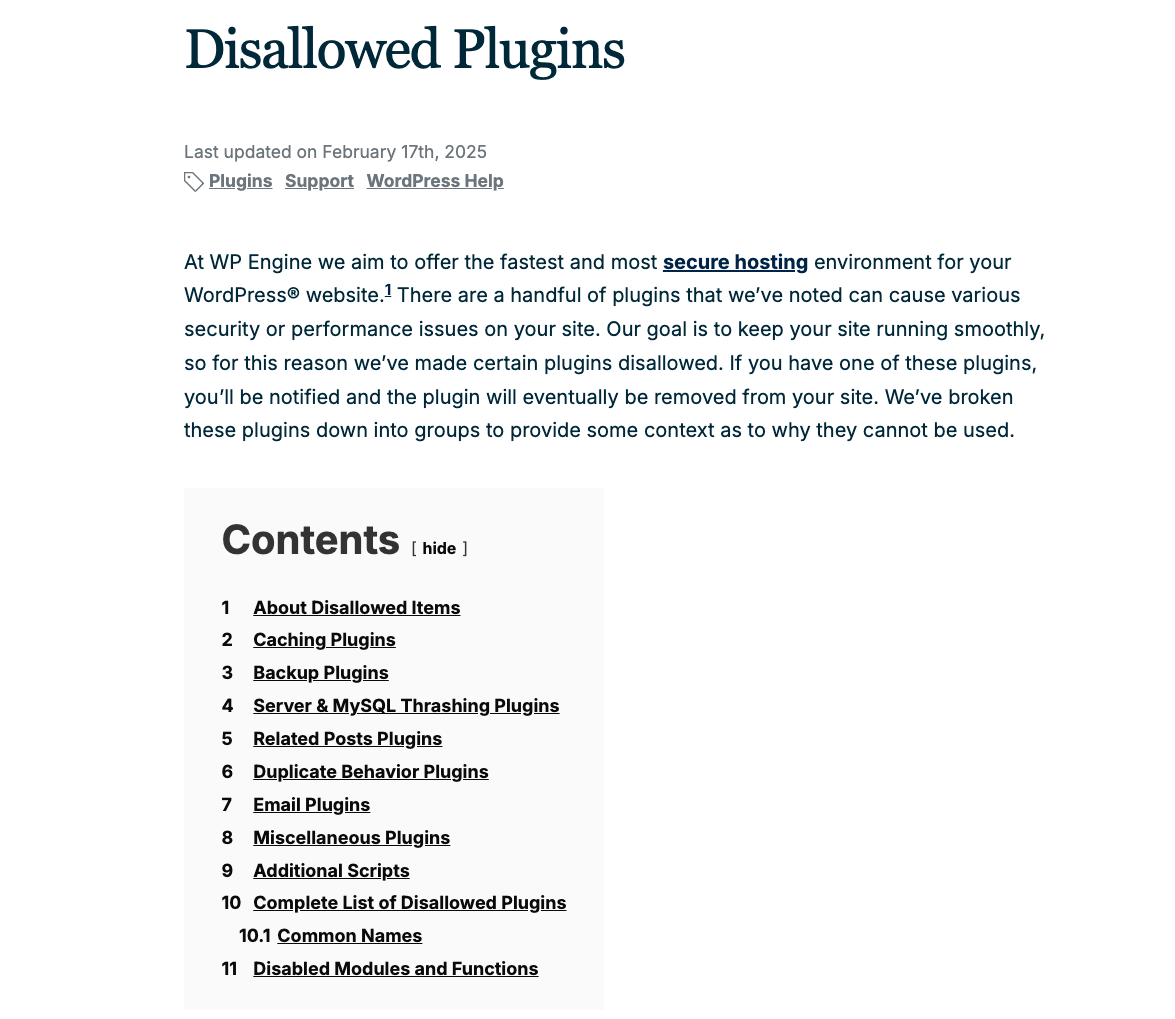 Disallowed Plugins