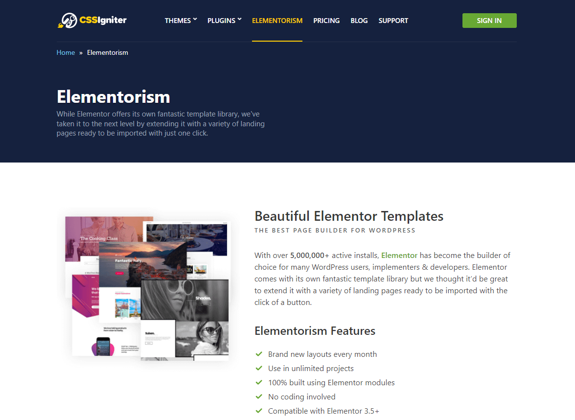 elementorism - elementor premium templates